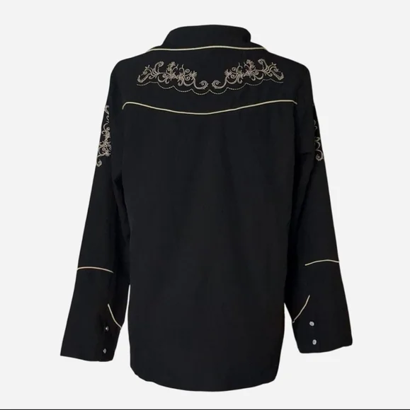 Embroidered Western Rockabilly Shirt Women's Size Medium. - Picture 5 of 7